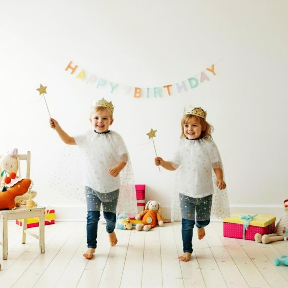 Golden Stars Mesh Cape for Kids