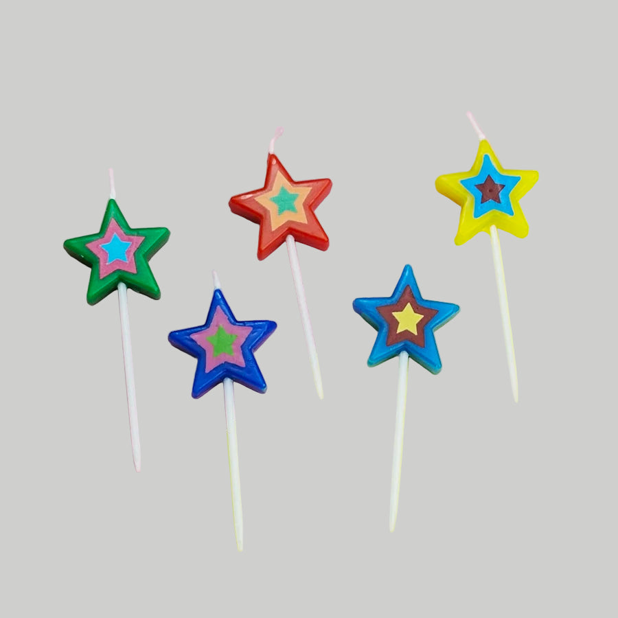 Star-Shaped Happy Birthday Cake Candles