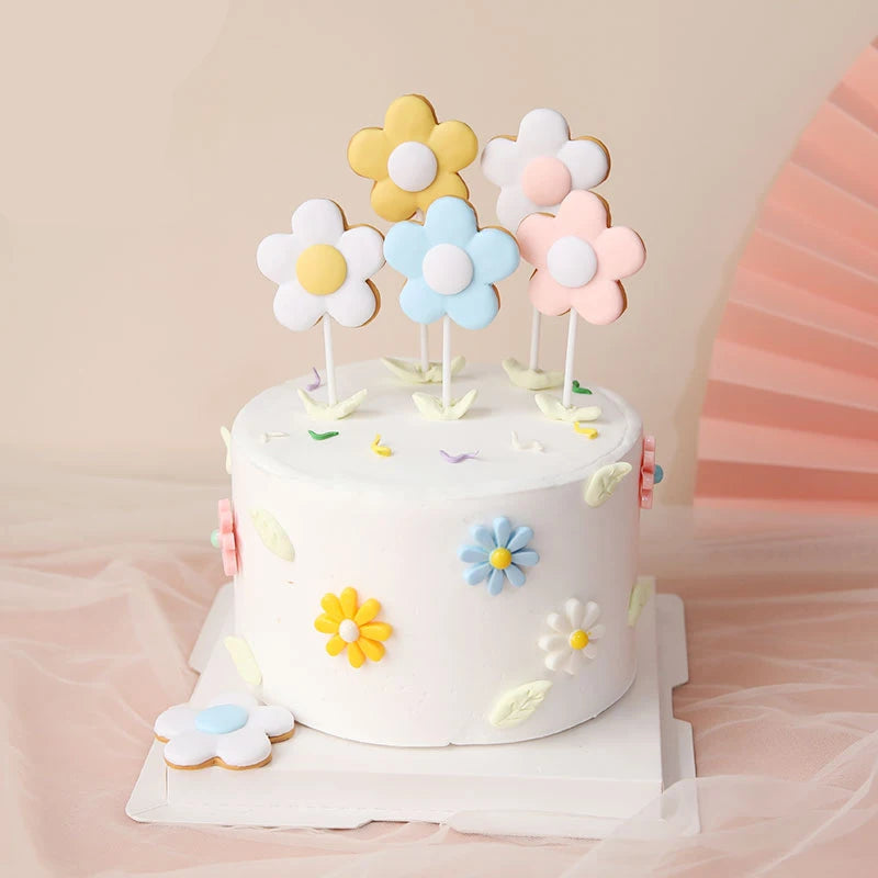 Colorful Flower Cake Toppers