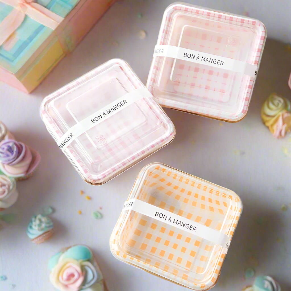 Plaid Disposable Bento Boxes