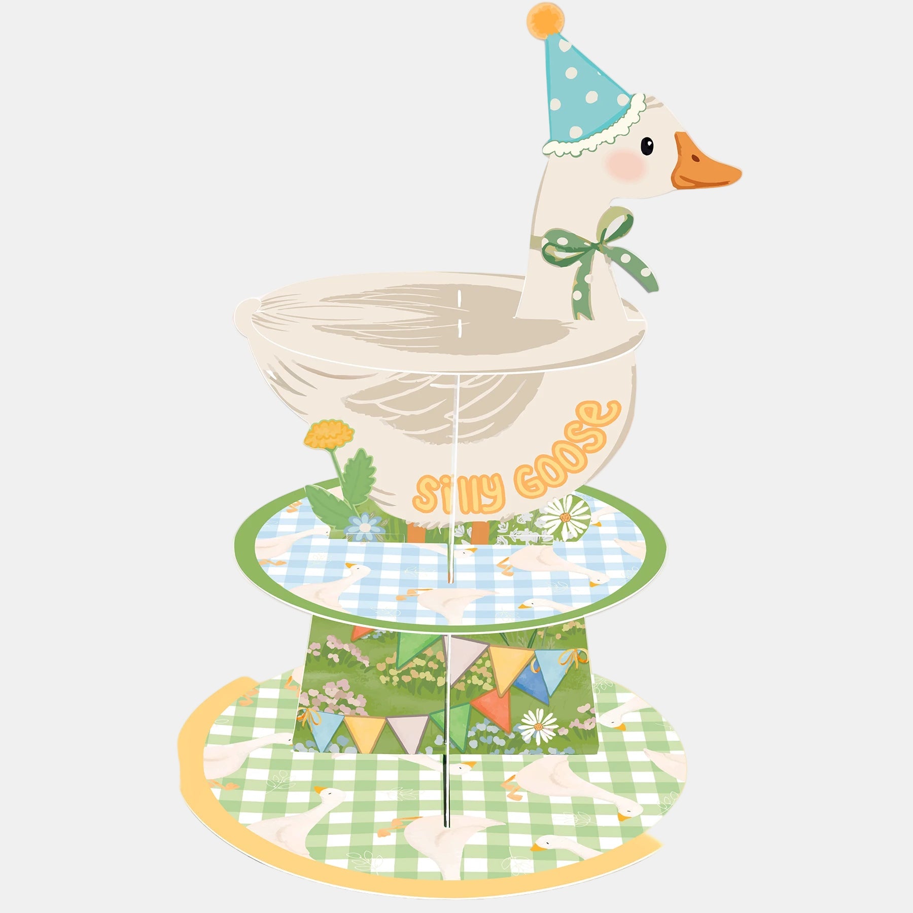 White Goose 3-Tier Cupcake Stand