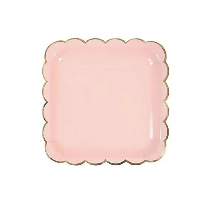 Macaron Color Disposable Plates