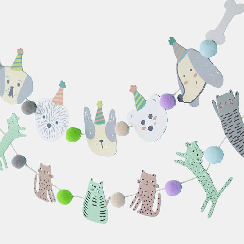 Pet Cat & Dog Birthday Banner