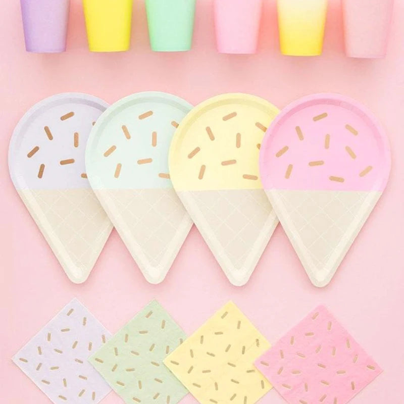6pcs Ice Cream Paper Plates