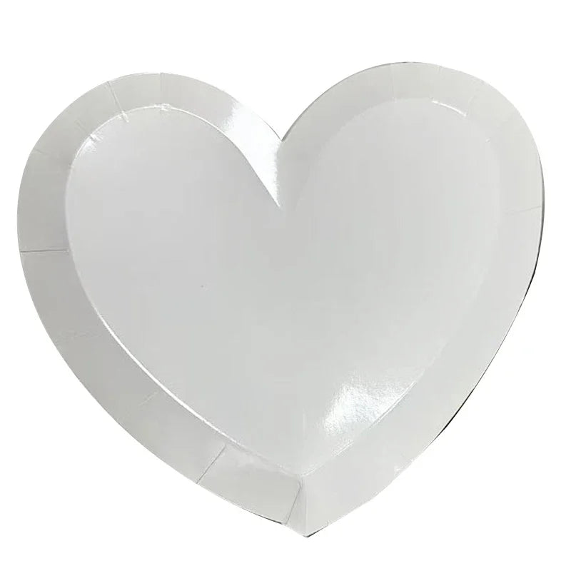 Macaron Color Heart-Shaped Paper Plates