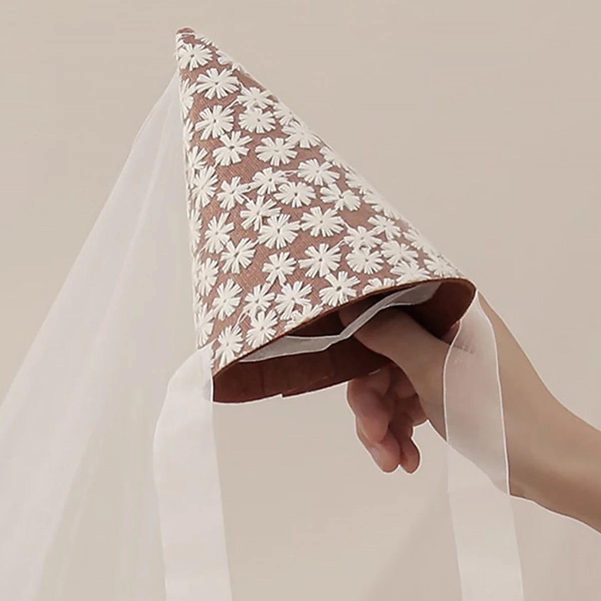 Embroidered Veil Birthday Hat