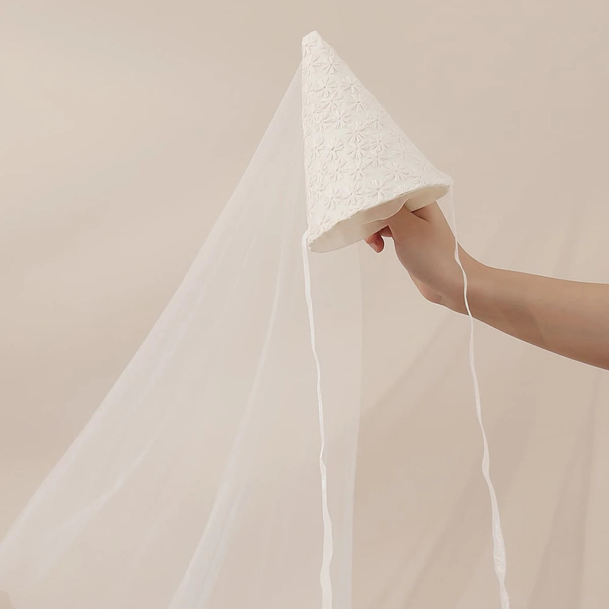 Embroidered Veil Birthday Hat