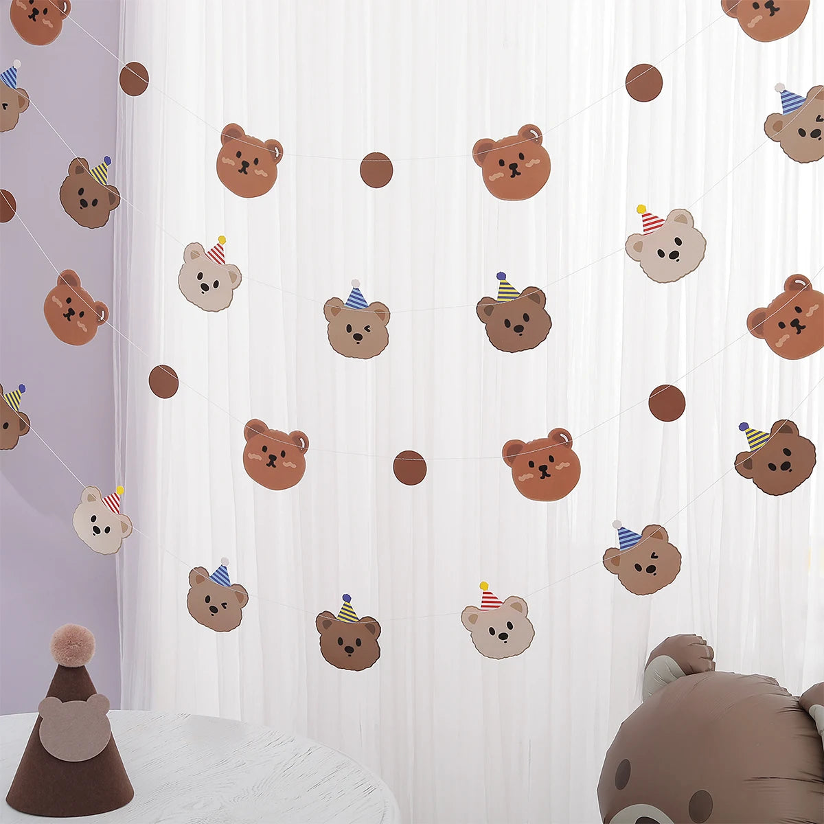 Retro Bear Birthday Banner