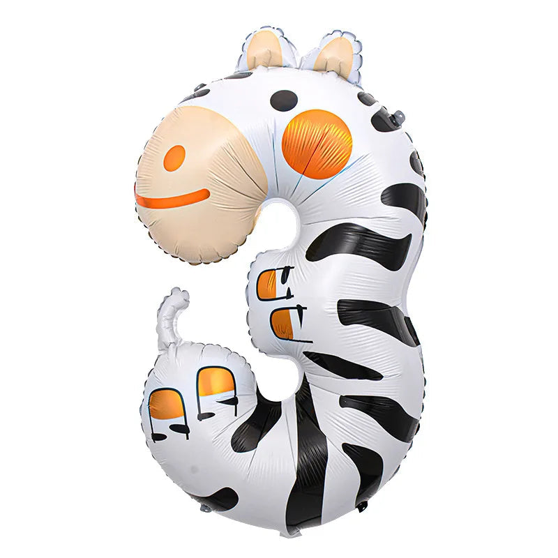 Animal Print Number Balloon