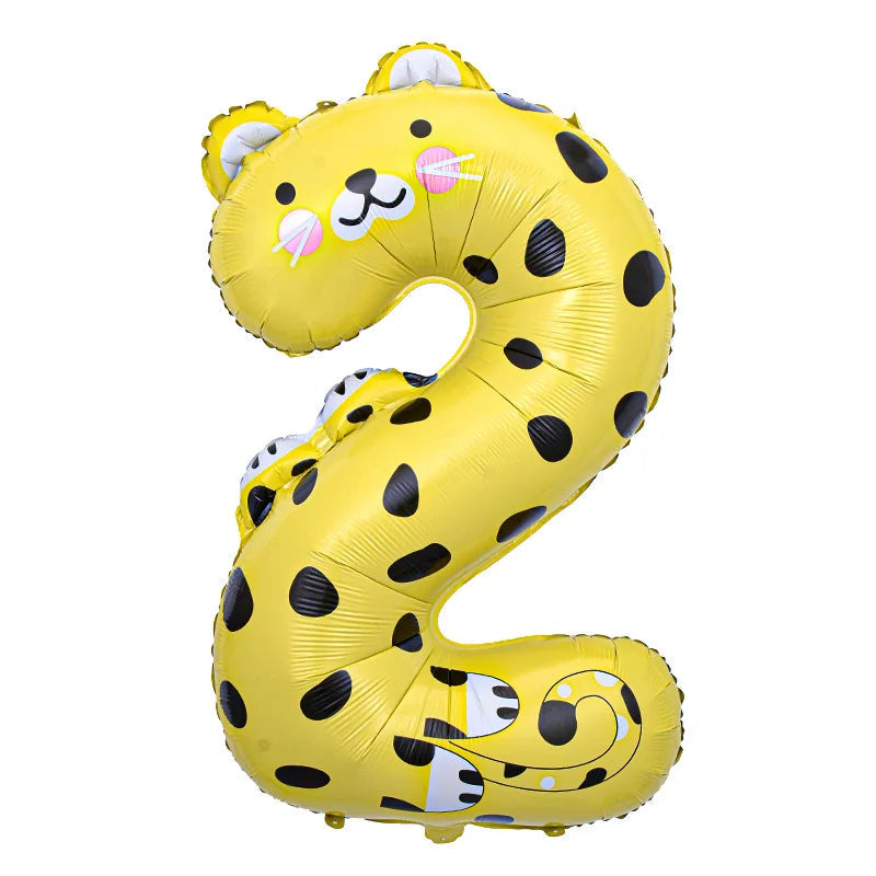 Animal Print Number Balloon