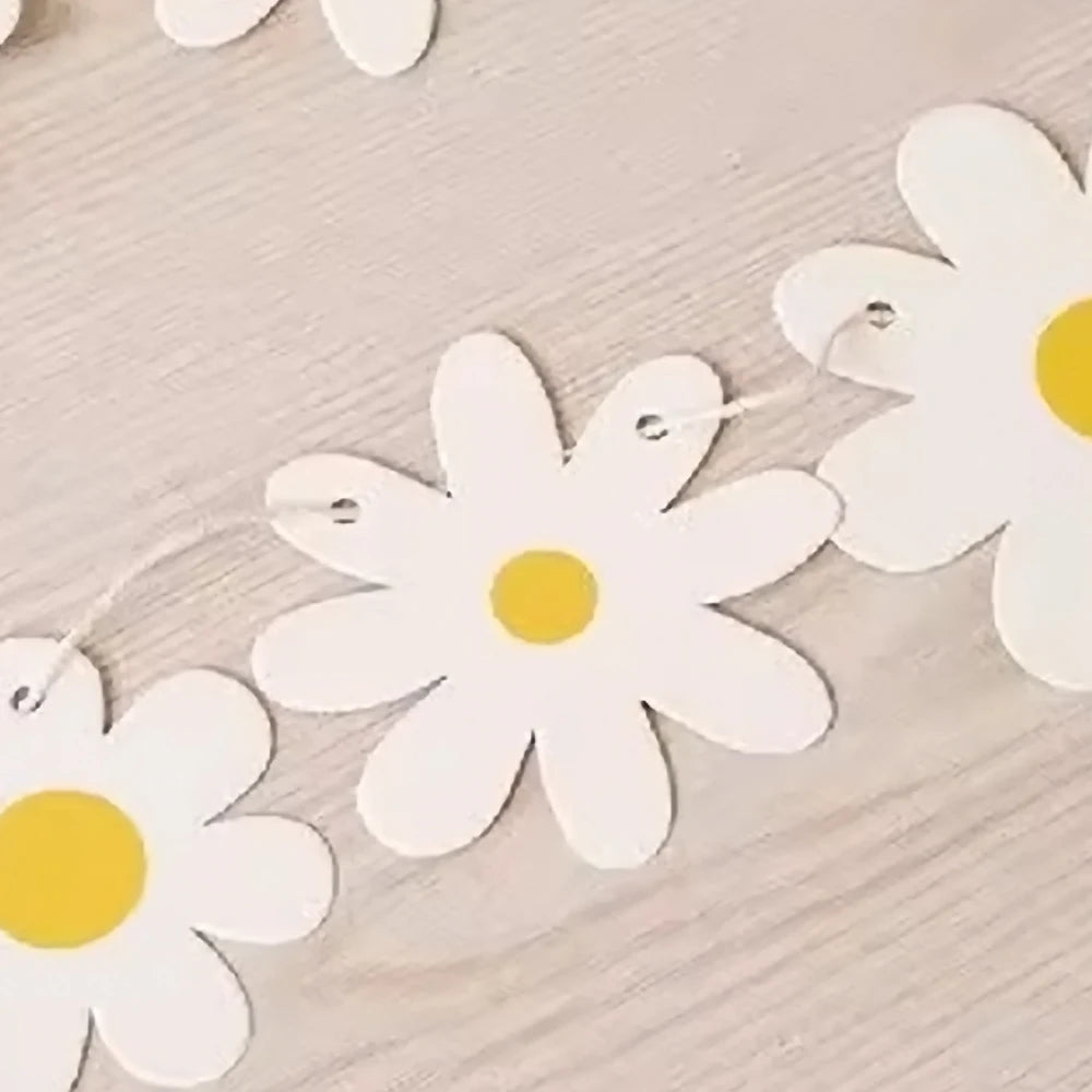 White Daisy Floral Flags