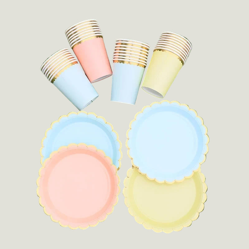 Macaron Color Disposable Plates