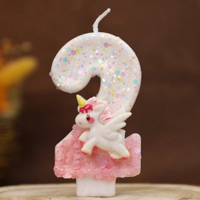 Unicorn Birthday Number Candles