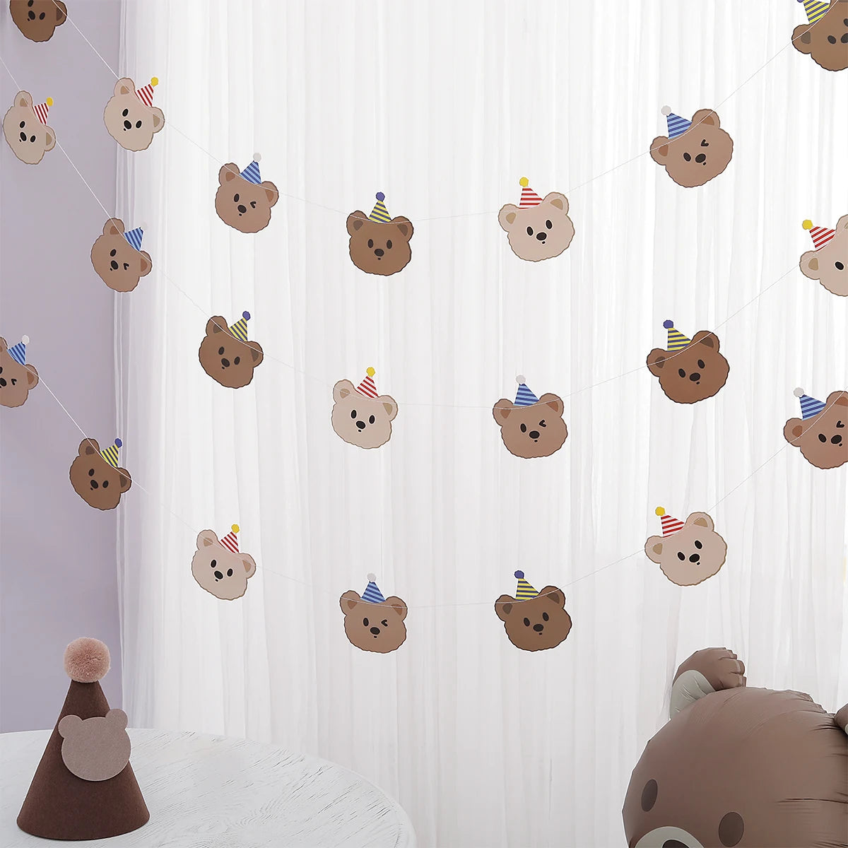 Retro Bear Birthday Banner