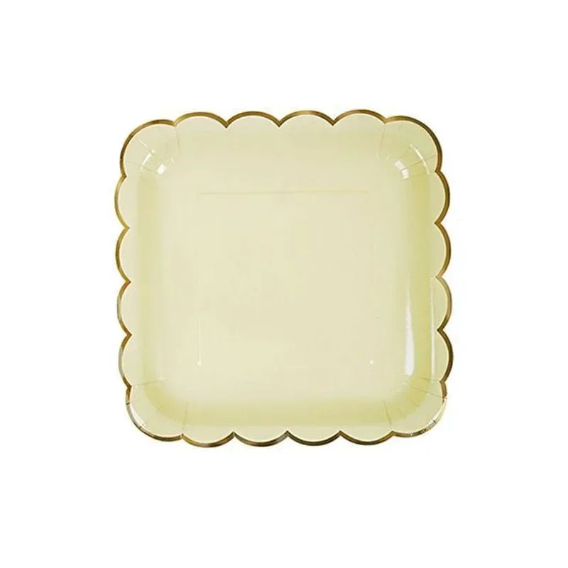 Macaron Color Disposable Plates