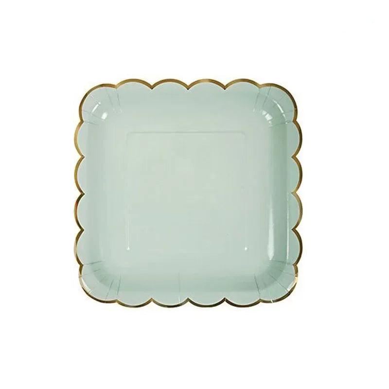 Macaron Color Disposable Plates