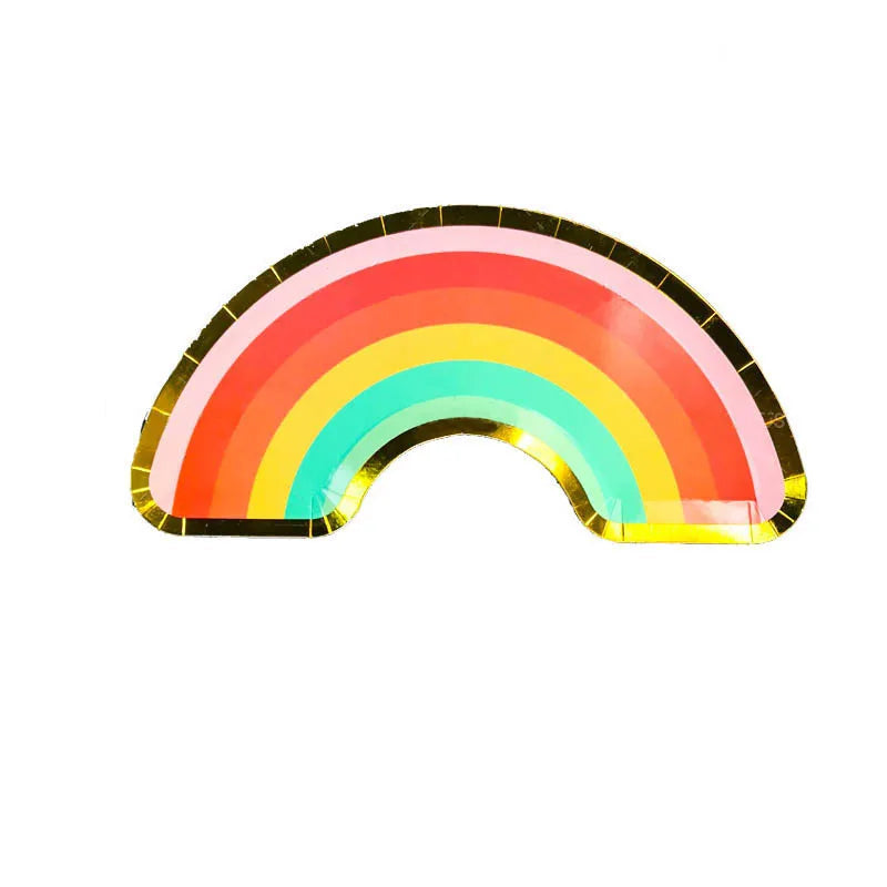 Rainbow Theme Disposable Paper Plates