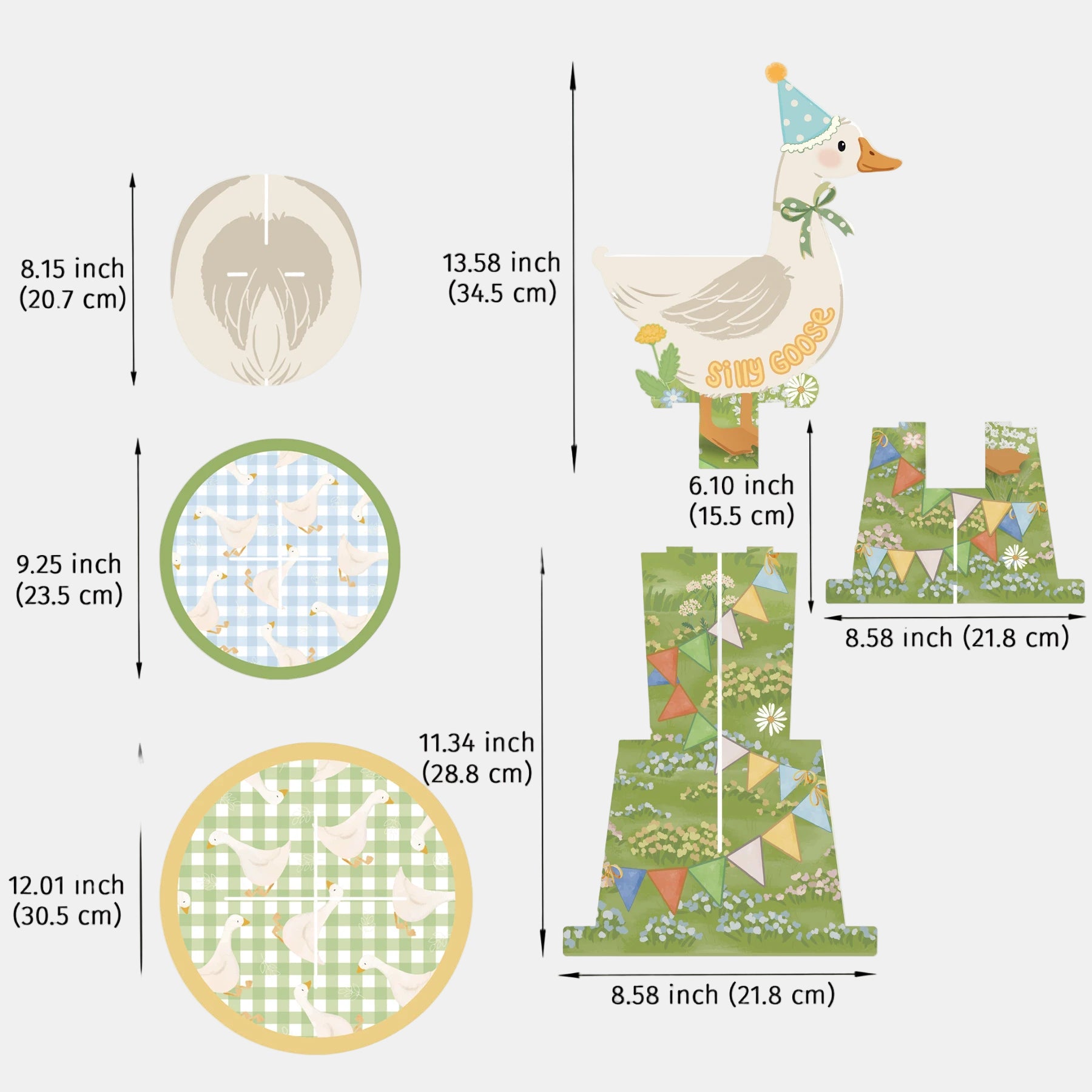 White Goose 3-Tier Cupcake Stand