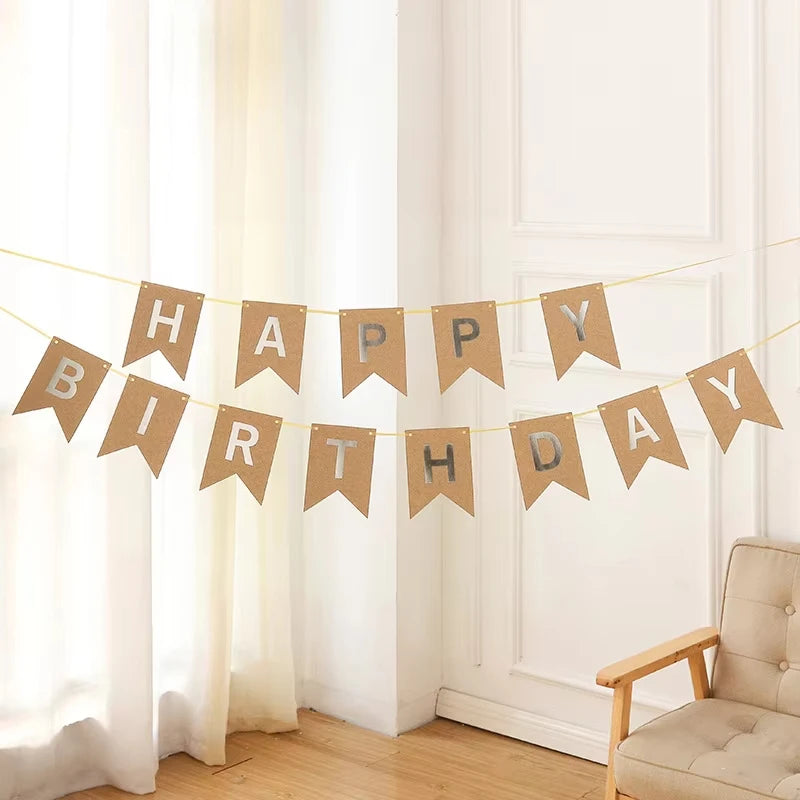 Happy Birthday Kraft Paper Banner