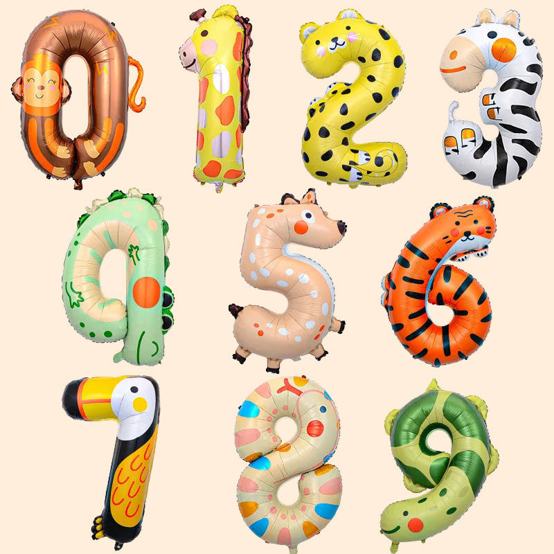Animal Print Number Balloon