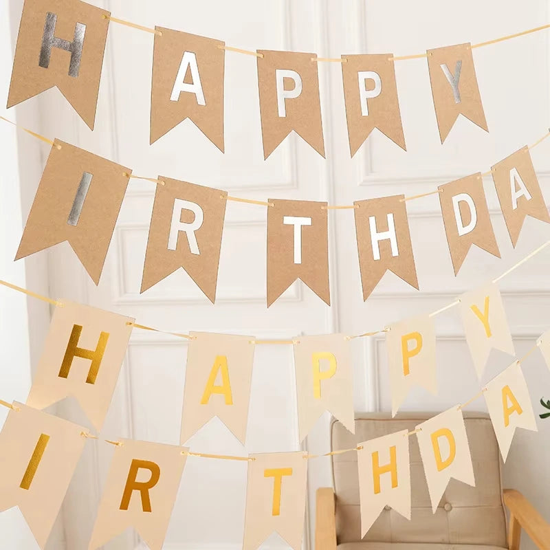 Happy Birthday Kraft Paper Banner