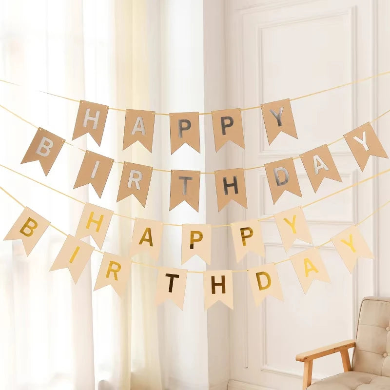 Happy Birthday Kraft Paper Banner