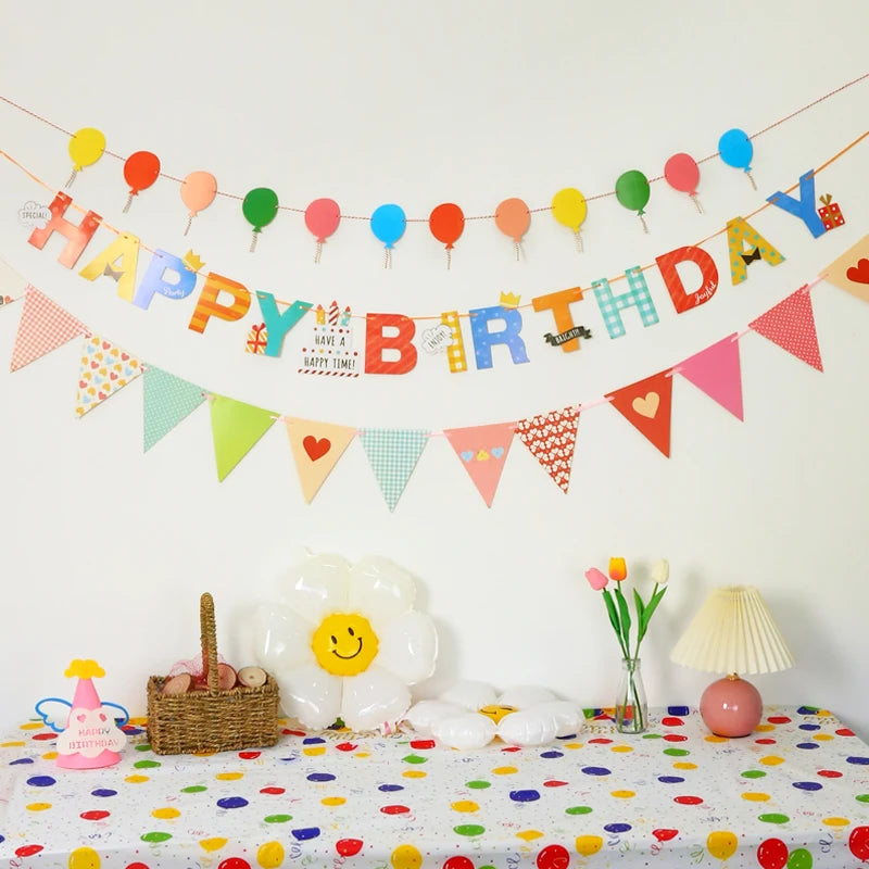 Colorful Pennant Banner with Letters