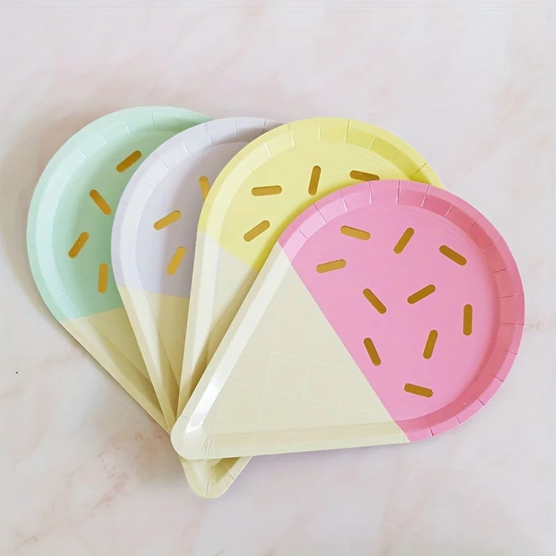 6pcs Ice Cream Paper Plates