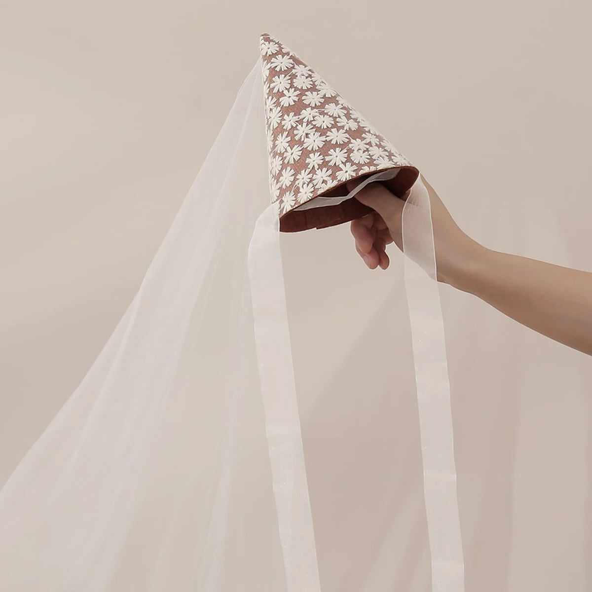 Embroidered Veil Birthday Hat