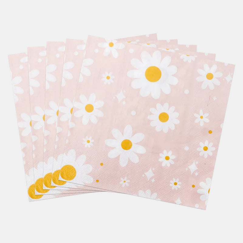 Daisy Printed Disposable Napkins