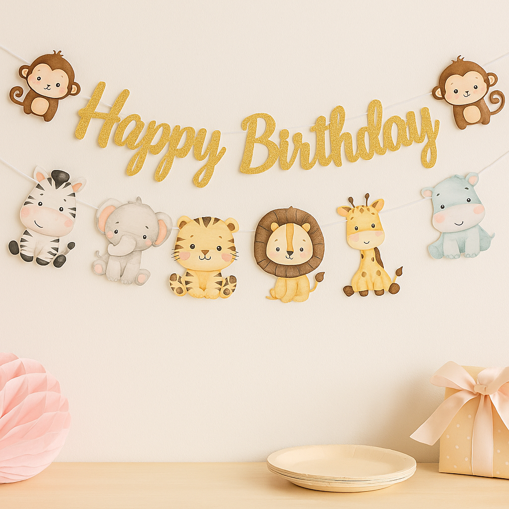Animal Happy Bday Banner