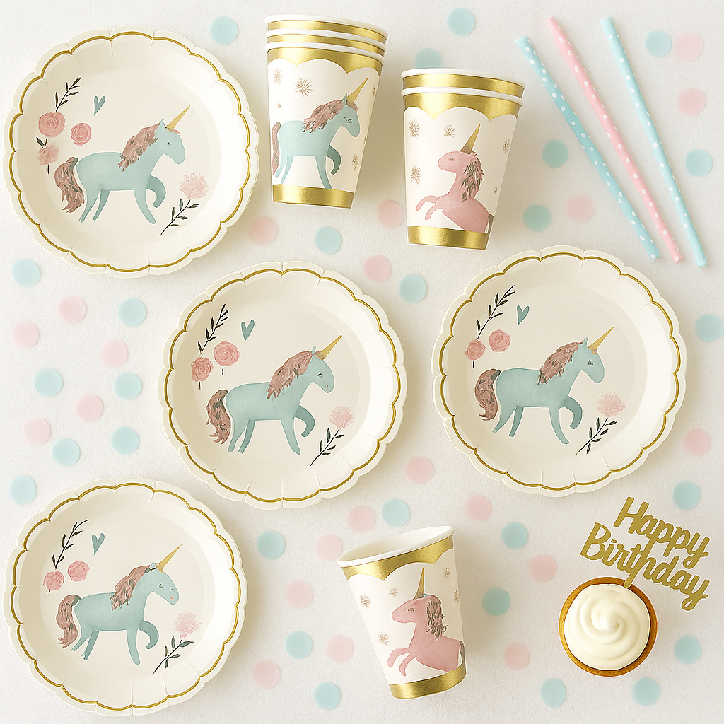 Unicorn Floral Paper Cups
