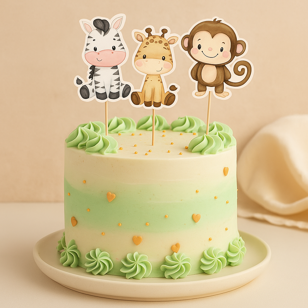 24Pcs Animal Cake Toppers