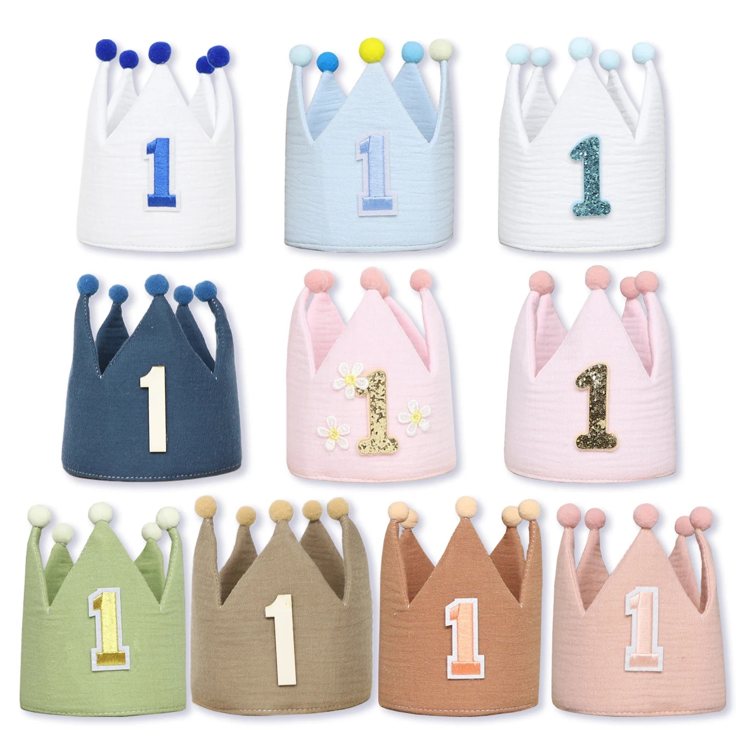 Handmade 1st Birthday Crown Hat