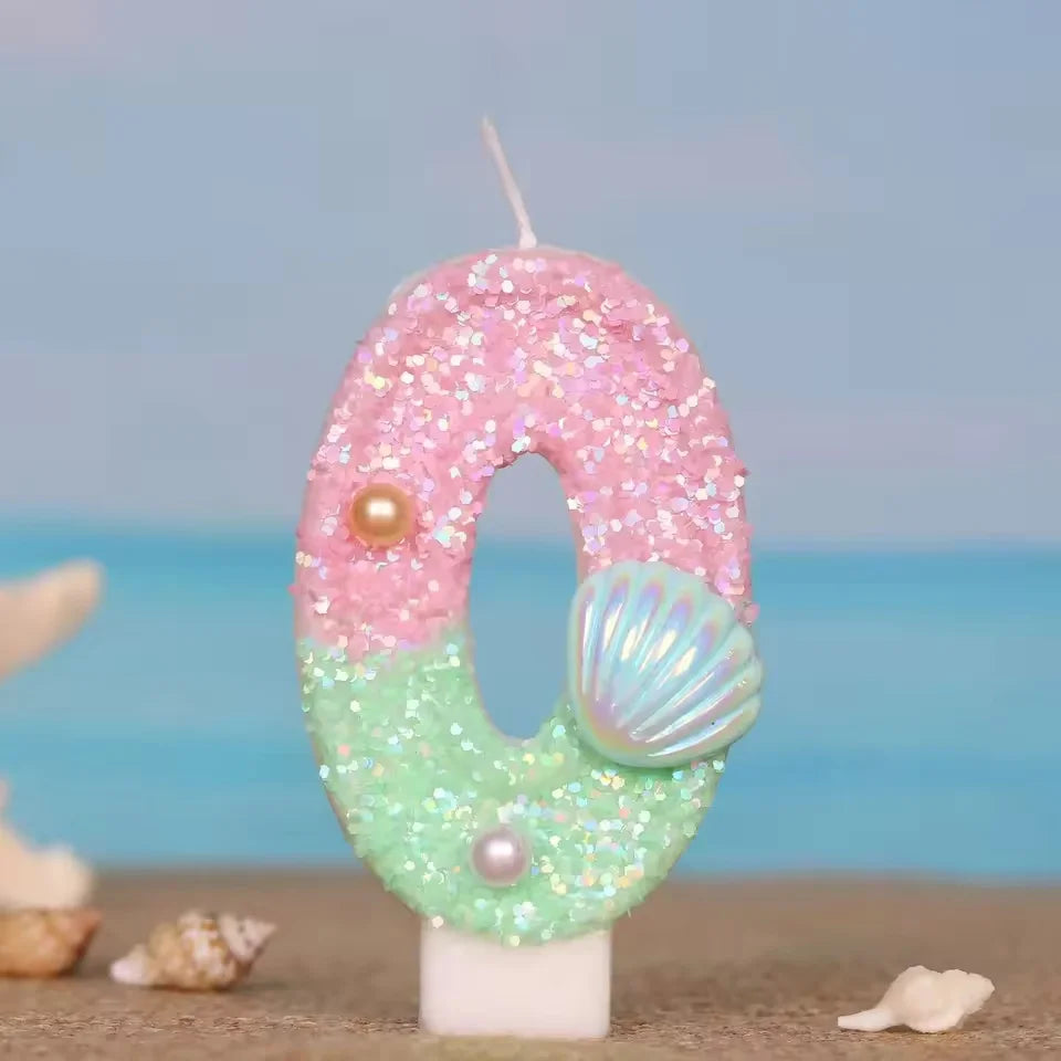 Ocean Mermaid Number Candles