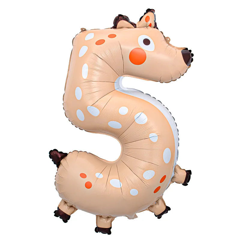 Animal Print Number Balloon