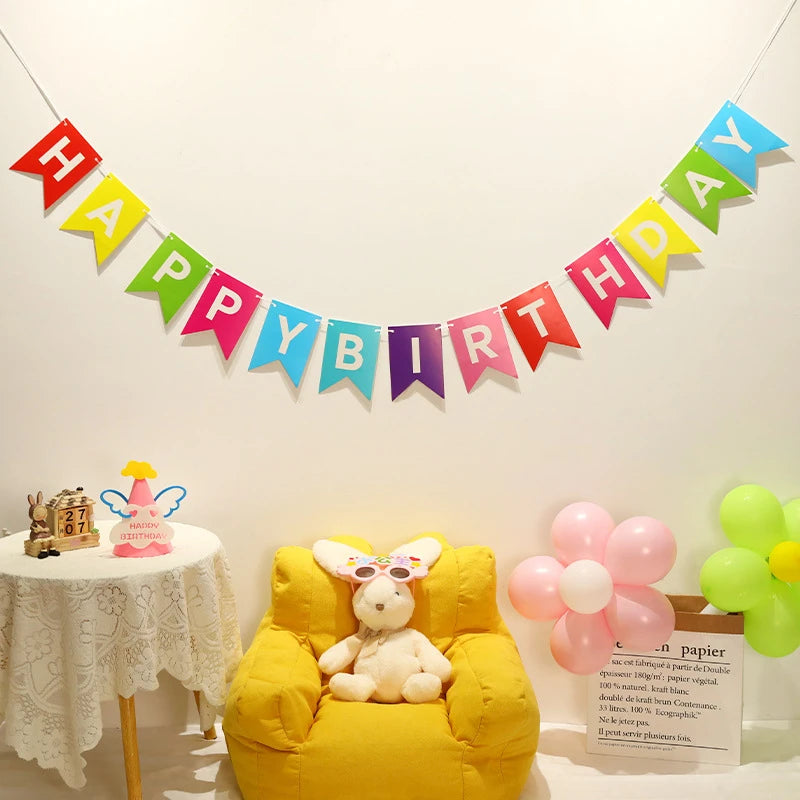 Colorful Pennant Banner with Letters