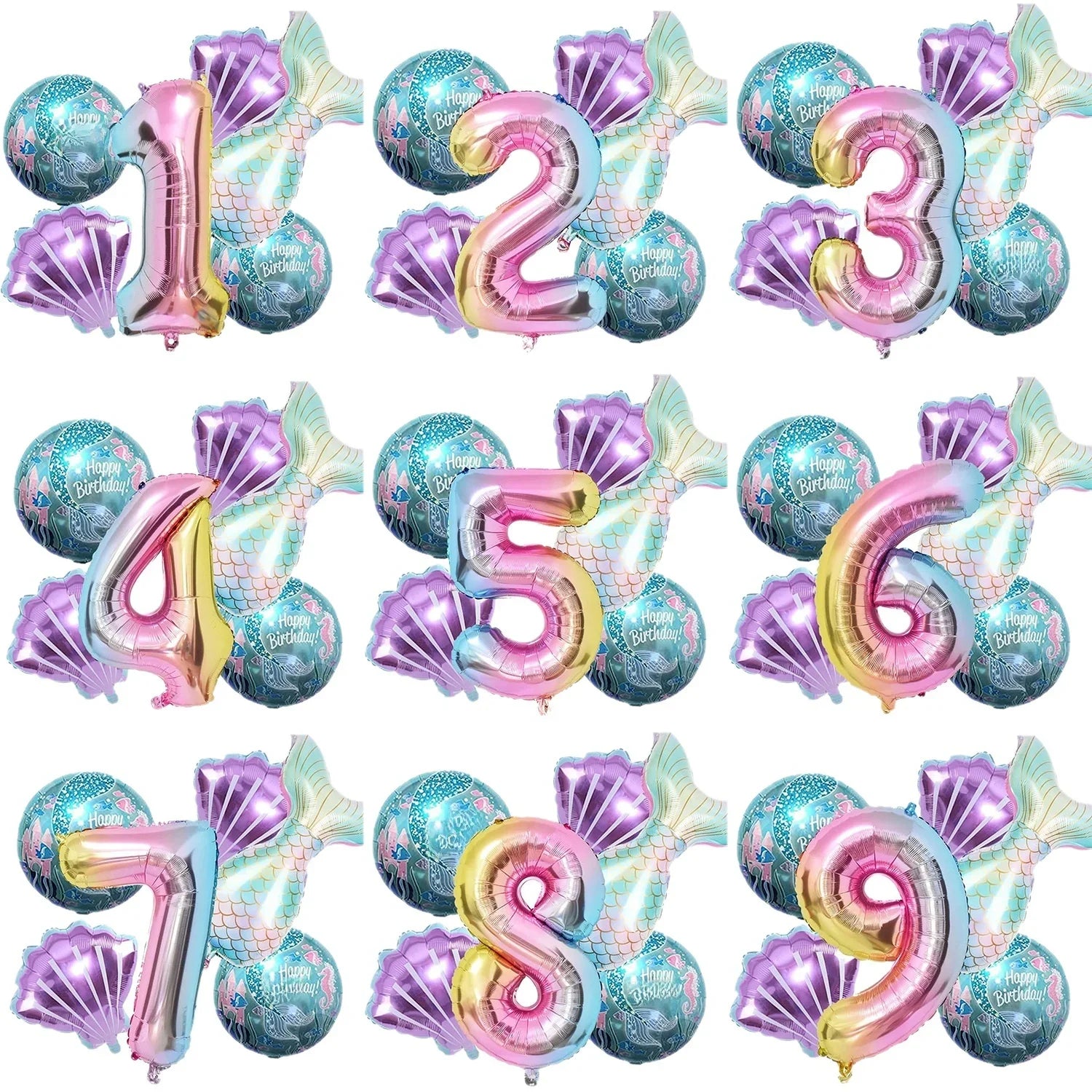 Mermaid Party Balloon Set