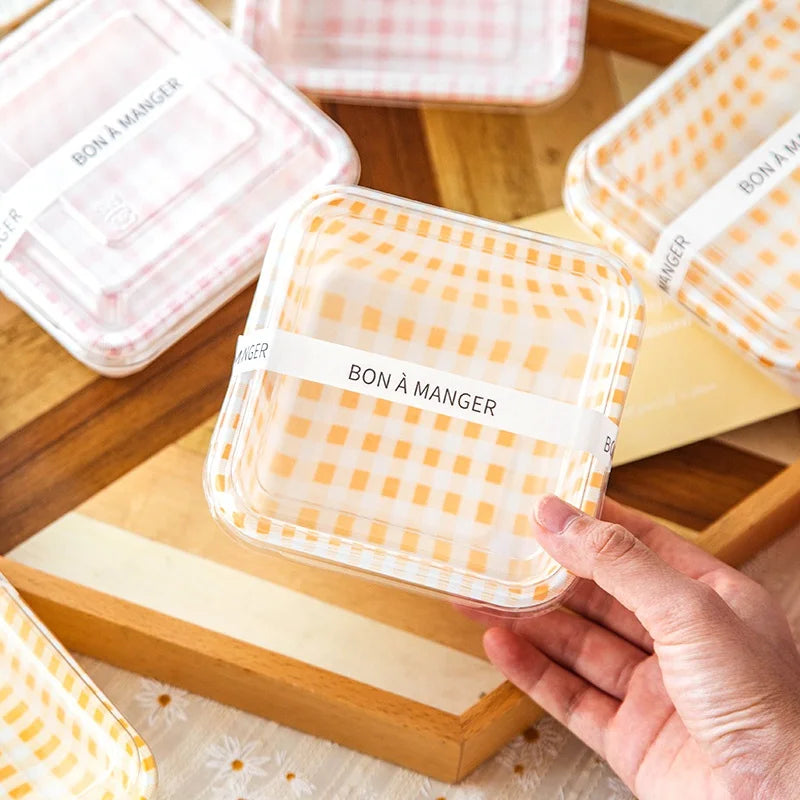 Plaid Disposable Bento Boxes