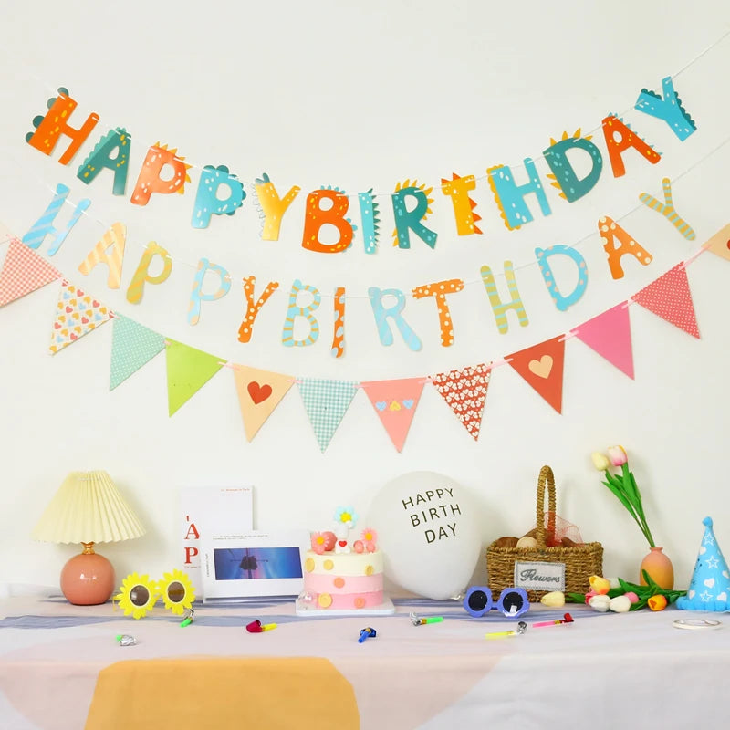 Colorful Pennant Banner with Letters