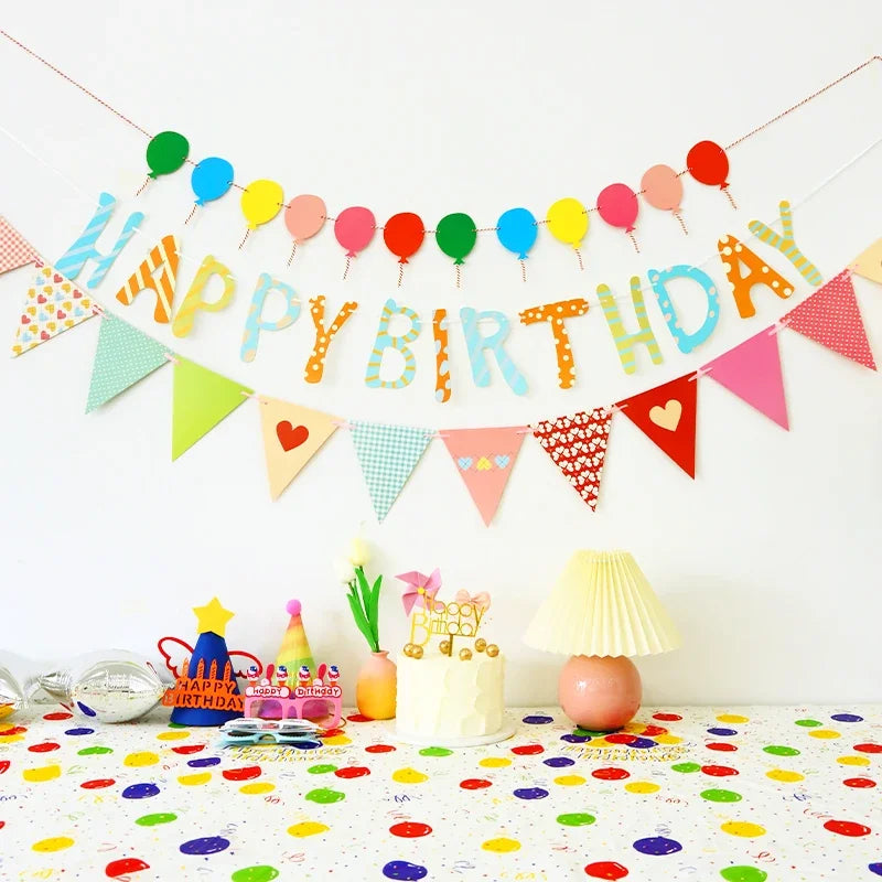 Colorful Pennant Banner with Letters