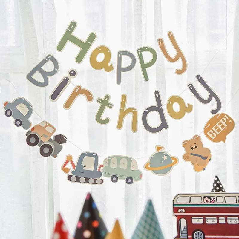 Traffic Car Birthday Banner