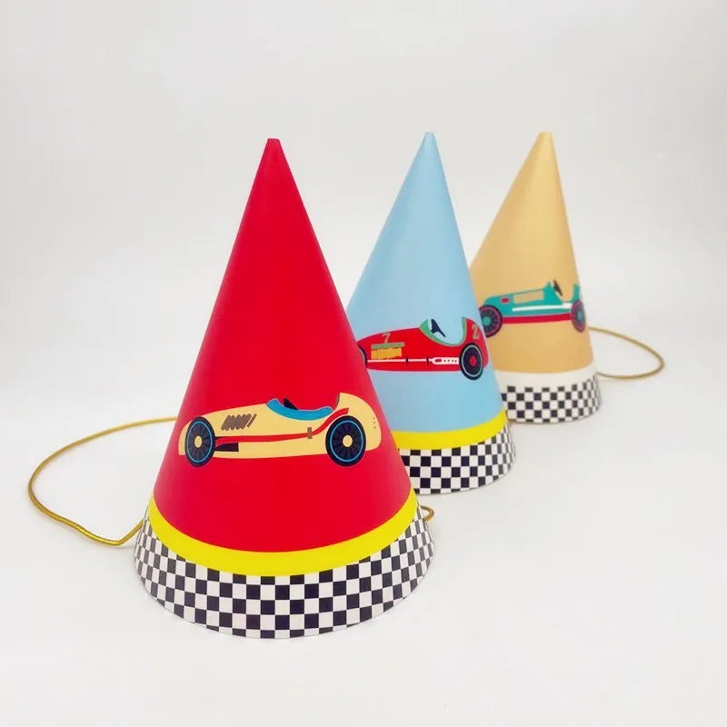 6pcs Racing Car Paper Party Hats