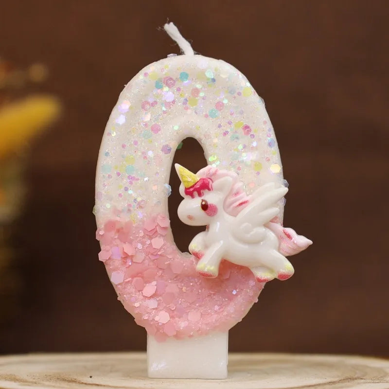 Unicorn Birthday Number Candles