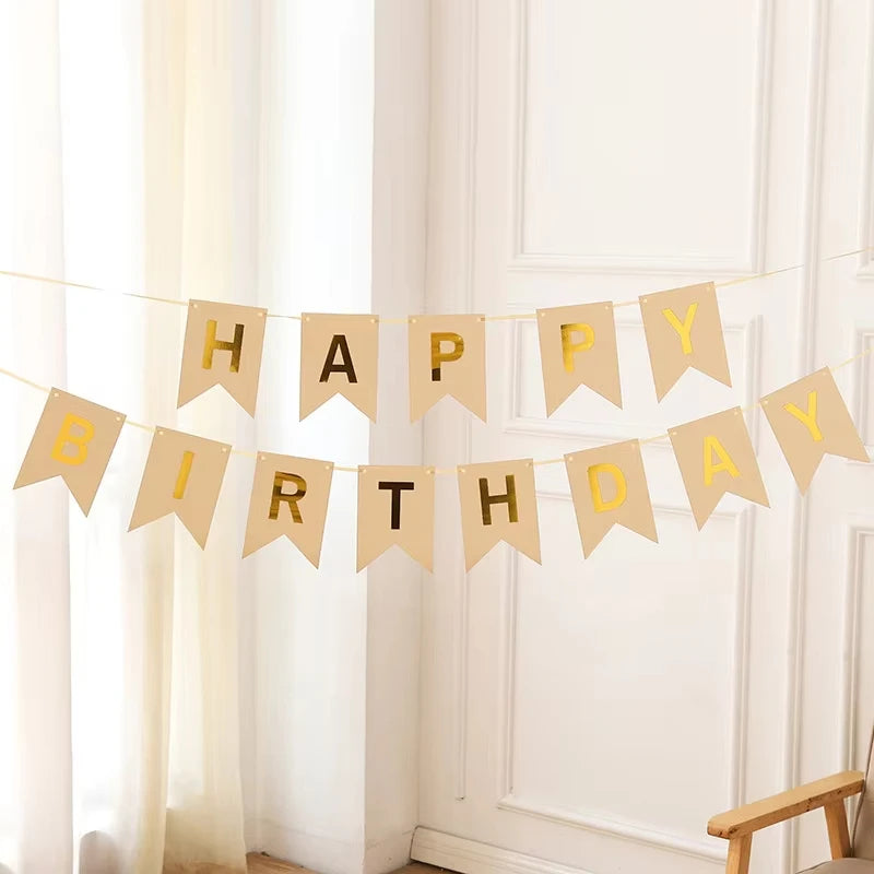 Happy Birthday Kraft Paper Banner