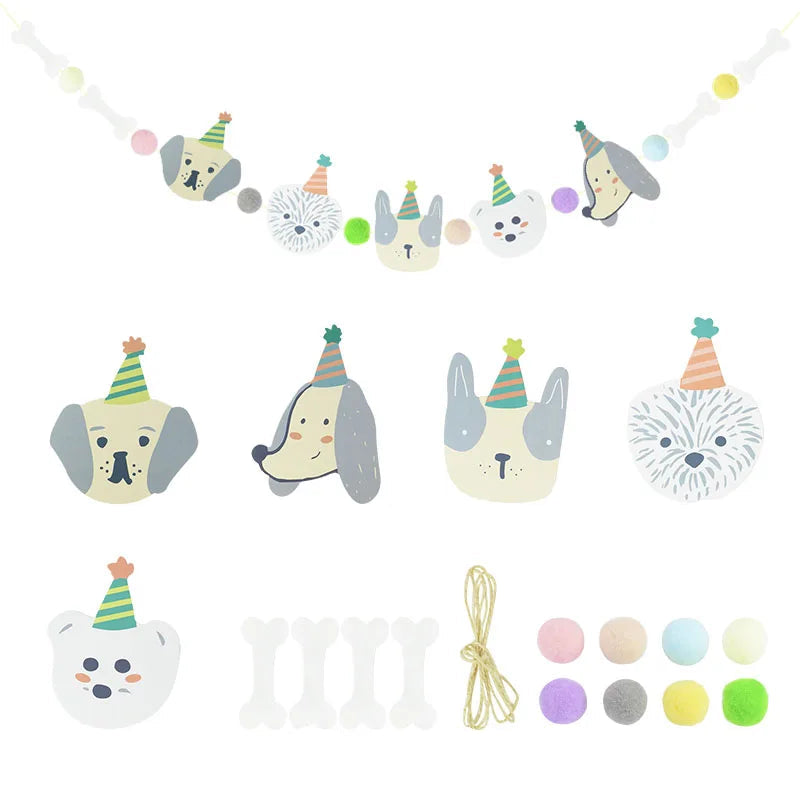 Pet Cat & Dog Birthday Banner