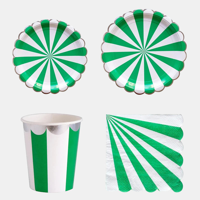 Colorful Stripe Party Paper Plates