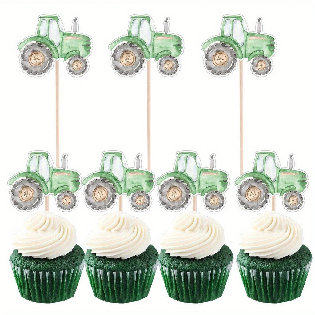 Farm Tractor Cupcake Toppers
