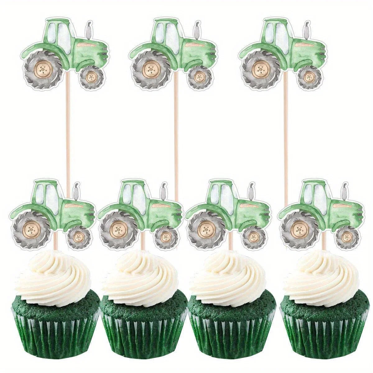 Farm Tractor Cupcake Toppers