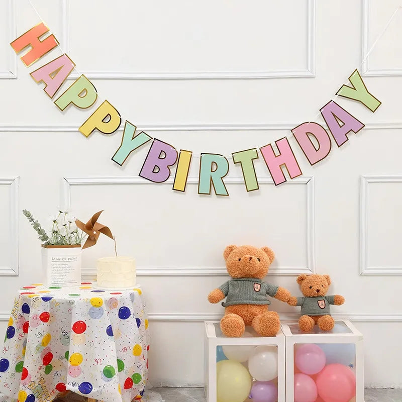 Colorful Pennant Banner with Letters